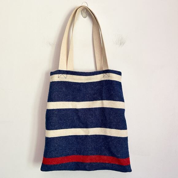 Faibault Wool Striped Bag Blue - Picture 5 of 5